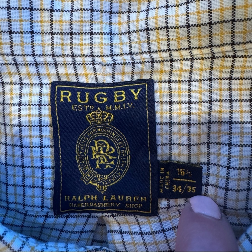 Men's Checkered Shirt RRL Ralph Lauren Rugby Buttondown - Picture 1 of 6